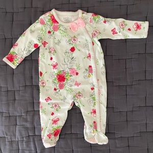 FREE WITH BUNDLE: Floral Button Up Footed Onesie